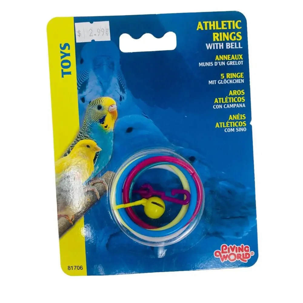 LM Living World Athletic Rings with Bell Bird Toy Athletic Rings with Bell Bird